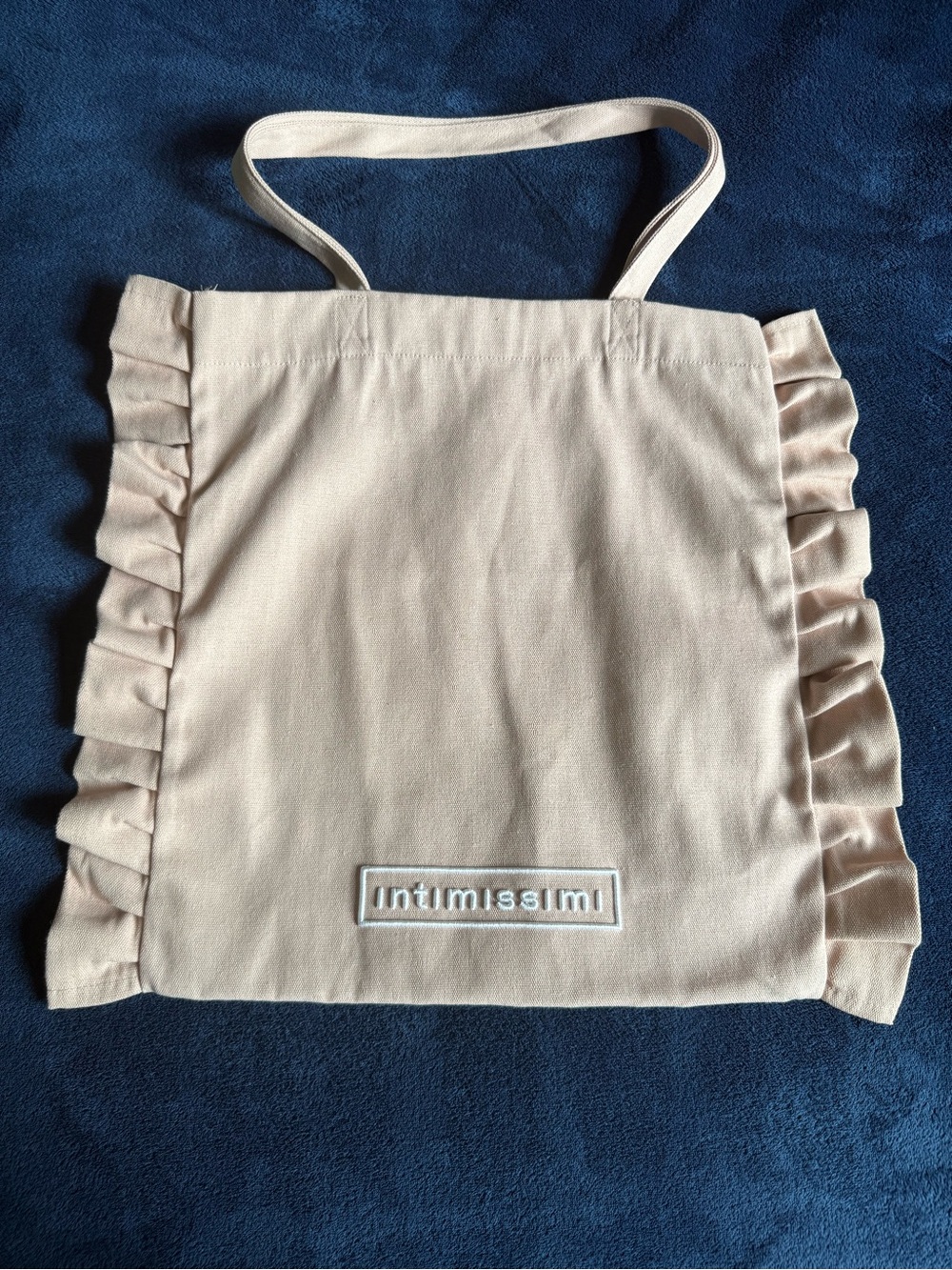 intimissimi Cream Ruffle Tote with Logo